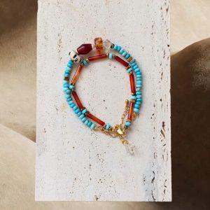 Island Sunset Turquoise & Carnelian Bracelet